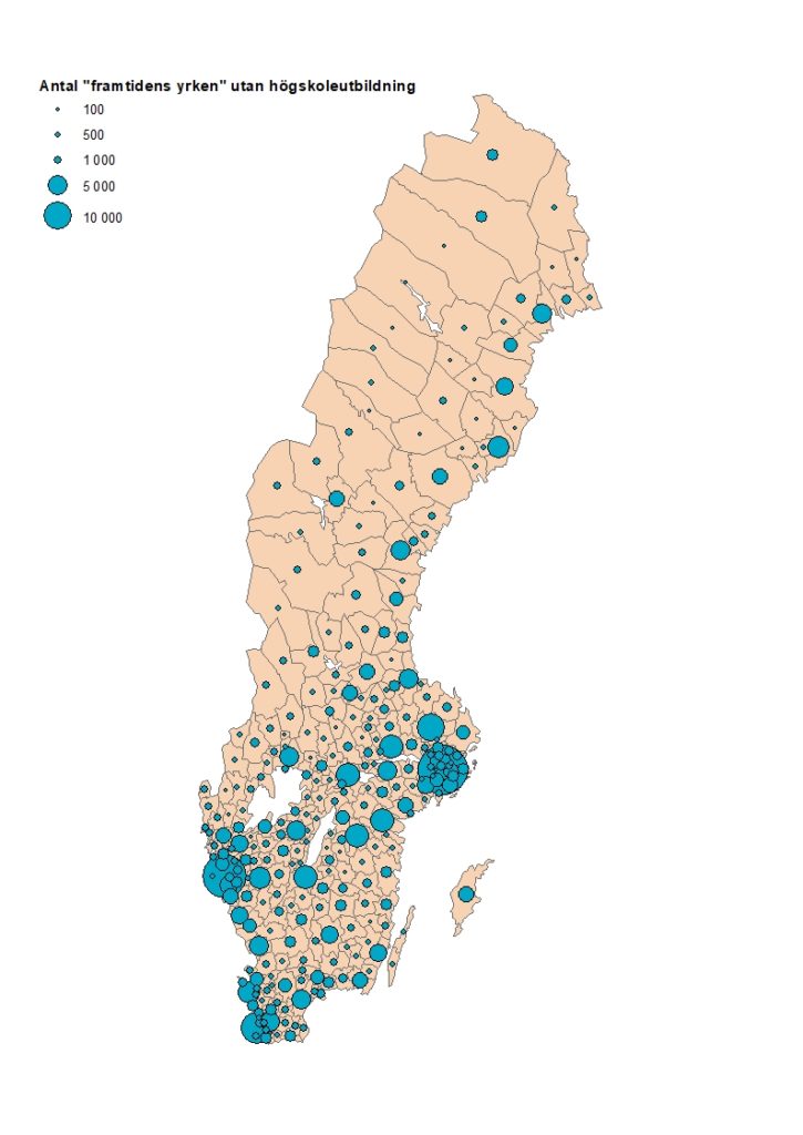 Antal utan högskoleutbildning