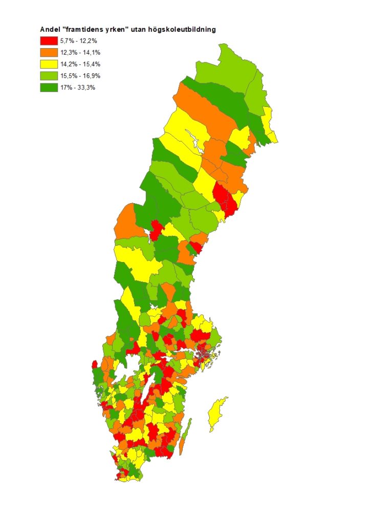 Andel utan högskoleutbildning