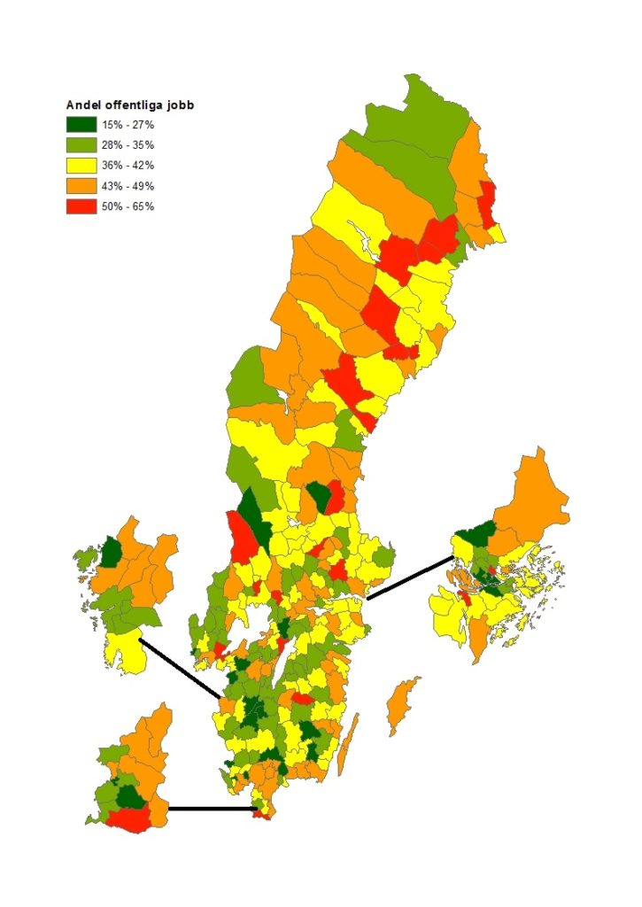 Andel offentliga jobb I