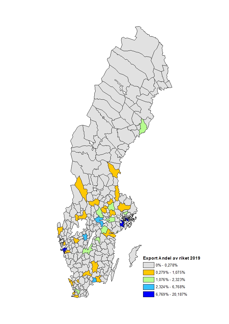 Export andel av riket