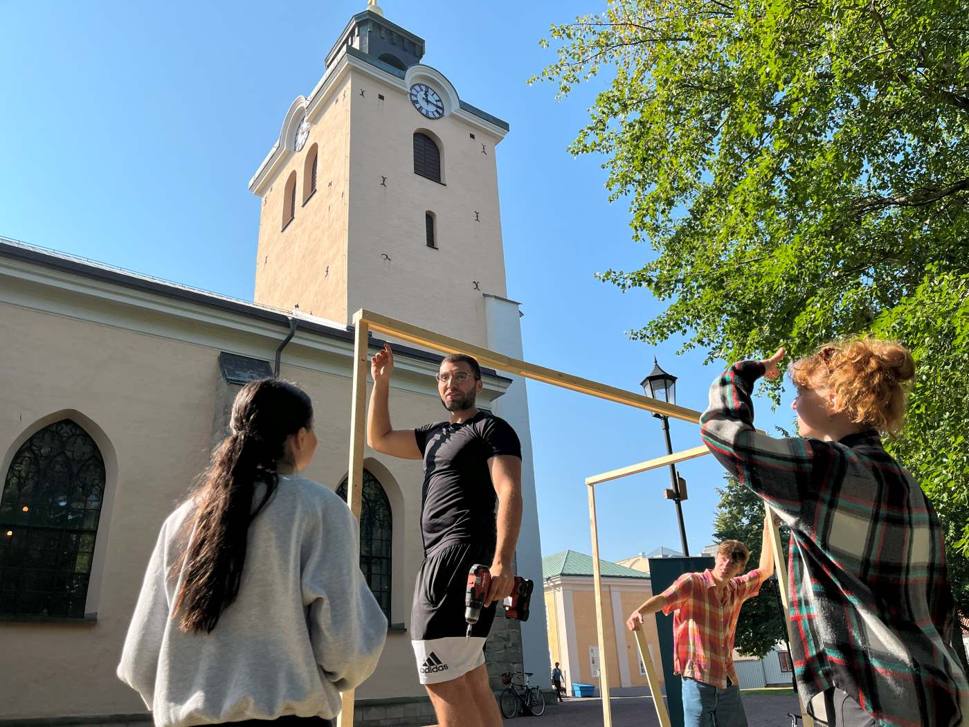 JTH students by Kristine church in Jönköping.