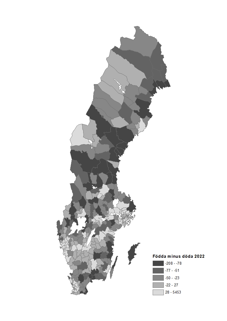 Födda minus döda 2022