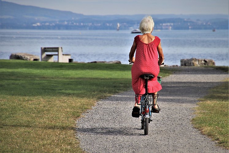 Lady on bicycle